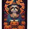 Edge Collections - 11 1/4" X 15 1/2" - Multicolor - Garden Shih Tzu Witchy Halloween Garden Flag - 1 Piece